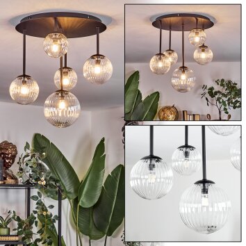 Chehalis ceiling light, globe light clear, 5-light sources