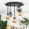 Chehalis ceiling light, globe light Amber, Smoke-coloured, 5-light sources