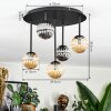 Chehalis ceiling light, globe light Amber, Smoke-coloured, 5-light sources