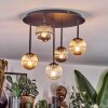 Chehalis ceiling light, globe light Amber, clear, Smoke-coloured, 5-light sources