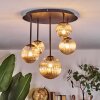 Chehalis ceiling light, globe light Amber, 5-light sources