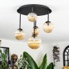 Chehalis ceiling light, globe light Amber, 5-light sources