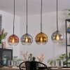Koyoto hanging light, globe light, pendant light gold, clear, coppery, Smoke-coloured, 4-light sources
