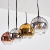 Koyoto hanging light, globe light, pendant light gold, clear, coppery, Smoke-coloured, 4-light sources