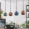 Ripoll hanging light, globe light, pendant light blue, green, coppery, 4-light sources