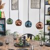 Ripoll hanging light, globe light, pendant light blue, green, coppery, 4-light sources