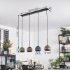 Koyoto hanging light, globe light, pendant light blue, green, coppery, 4-light sources