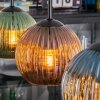 Koyoto hanging light, globe light, pendant light blue, green, coppery, 4-light sources