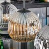 Ripoll hanging light, globe light, pendant light Amber, clear, Smoke-coloured, 4-light sources