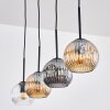 Ripoll hanging light, globe light, pendant light Amber, clear, Smoke-coloured, 4-light sources