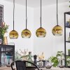 Ripoll hanging light, globe light, pendant light gold, clear, 4-light sources