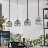 Ripoll hanging light, globe light, pendant light chrome, clear, Smoke-coloured, 4-light sources
