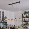 Ripoll hanging light, globe light, pendant light chrome, clear, Smoke-coloured, 4-light sources