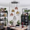 Koyoto hanging light, globe light, Cluster pendant lamp chrome, gold, clear, coppery, Smoke-coloured, 5-light sources