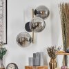 Gastor globe light, wall light 42 cm gold, black, 3-light sources