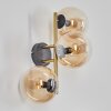 Gastor globe light, wall light 42 cm gold, black, 3-light sources