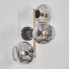 Ripoll globe light, wall light gold, black, 3-light sources