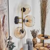 Koyoto globe light, wall light gold, black, 3-light sources