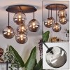 Chehalis ceiling light, globe light 45 cm Smoke-coloured, 5-light sources