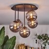 Chehalis ceiling light, globe light 45 cm Smoke-coloured, 5-light sources