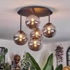 Chehalis ceiling light, globe light 45 cm Smoke-coloured, 5-light sources