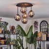 Chehalis ceiling light, globe light 45 cm Smoke-coloured, 5-light sources