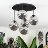 Chehalis ceiling light, globe light 45 cm Smoke-coloured, 5-light sources