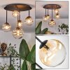 Chehalis ceiling light, globe light 42.5 cm Amber, clear, 5-light sources