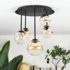 Chehalis ceiling light, globe light 42.5 cm Amber, clear, 5-light sources