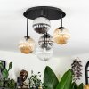 Chehalis ceiling light, globe light Amber, clear, Smoke-coloured, 5-light sources