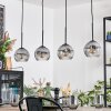 Ripoll hanging light, globe light, pendant light clear, Smoke-coloured, 4-light sources