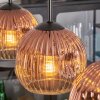 Ripoll hanging light, globe light, pendant light clear, coppery, 4-light sources