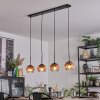 Ripoll hanging light, globe light, pendant light clear, coppery, 4-light sources