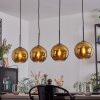 Koyoto hanging light, globe light, pendant light gold, 4-light sources