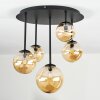 Chehalis ceiling light, globe light 42.5 cm Amber, 5-light sources