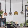 Ripoll hanging light, globe light, pendant light gold, clear, coppery, Smoke-coloured, 4-light sources