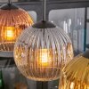 Ripoll hanging light, globe light, pendant light gold, clear, coppery, Smoke-coloured, 4-light sources