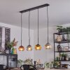 Ripoll hanging light, globe light, pendant light gold, clear, coppery, Smoke-coloured, 4-light sources