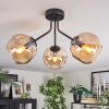 Ripoll ceiling light, globe light Amber, 3-light sources