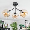 Ripoll ceiling light, globe light Amber, 3-light sources