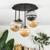 Chehalis ceiling light, globe light 45 cm Amber, Smoke-coloured, 5-light sources