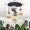 Chehalis ceiling light, globe light 45 cm Amber, Smoke-coloured, 5-light sources