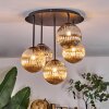 Chehalis ceiling light, globe light 45 cm Amber, Smoke-coloured, 5-light sources