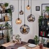 Ripoll hanging light, globe light, Cluster pendant lamp Amber, Smoke-coloured, 5-light sources