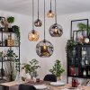 Ripoll hanging light, globe light, Cluster pendant lamp Amber, Smoke-coloured, 5-light sources