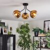 Ripoll ceiling light, globe light gold, clear, 3-light sources