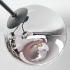 Ripoll ceiling light, globe light chrome, clear, Smoke-coloured, 3-light sources