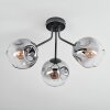 Ripoll ceiling light, globe light clear, Smoke-coloured, 3-light sources