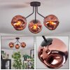 Ripoll ceiling light, globe light coppery, 3-light sources