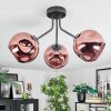 Ripoll ceiling light, globe light coppery, 3-light sources